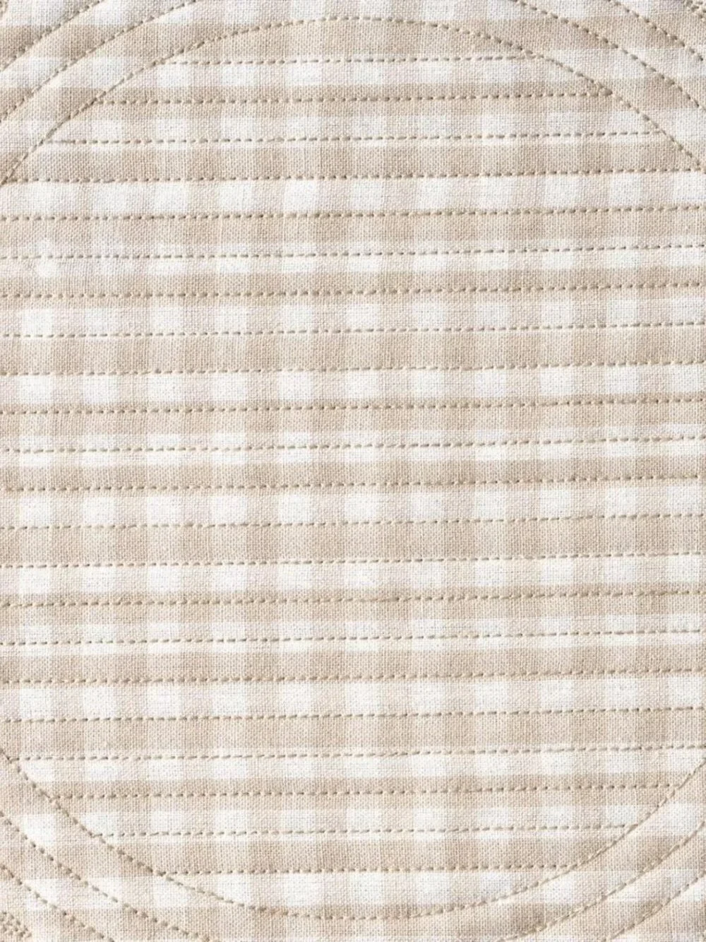 Lot of 4 Pioneer Woman Quilted Mini Gingham Woven Placemat Beige 15